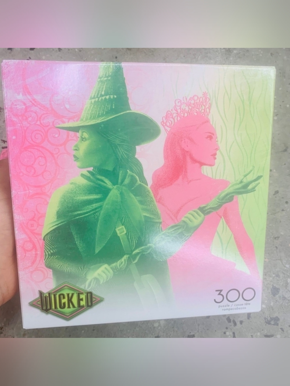 Wicked 300-Piece Jigsaw Puzzle - Green & Pink Artwork